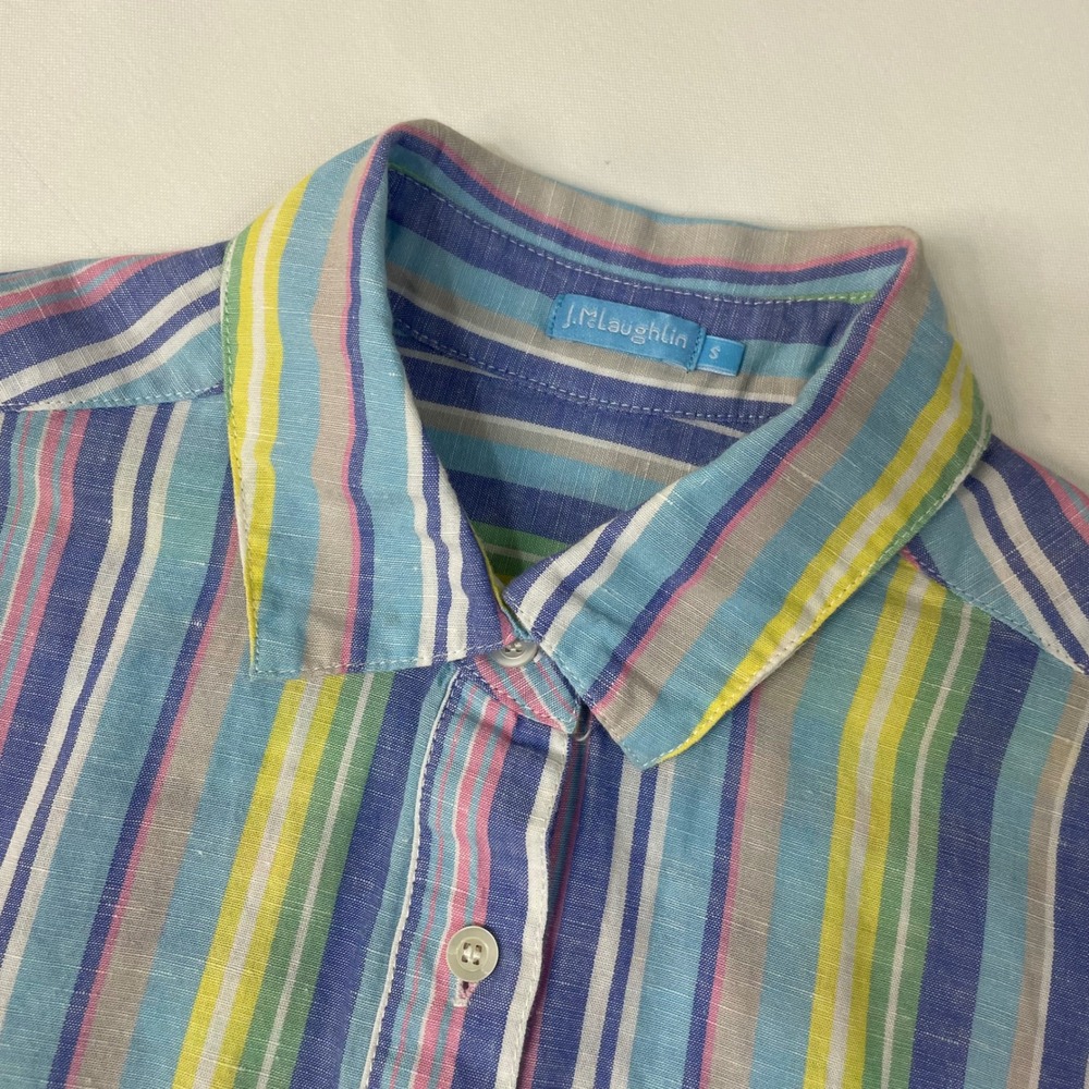 J Mclaughlin Fallon Linen Striped Pullover Button… - image 5